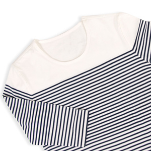 Cotton Eco-Friendly Breathable Fall Autumn Clothing Orange Black Striped Adults Girl Pink Strip Regular Lounge Wear Tshirt - Product Image 6