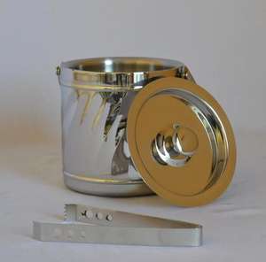 Seau à glace en acier inoxydable à double paroi de qualité supérieure avec pinces, promotion directe d'usine, 1,5 L, seau à glace en métal - Product Image 4