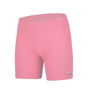Shorts de cyclisme unisexes en polyester rose uni, extensibles, respirants et écologiques - Product Image 2
