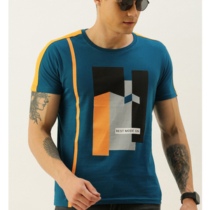 เสื้อยืดแฟชั่นสำหรับผู้ชายเสื้อยืดสีตัดกันพิมพ์ลายดีไซน์ล่าสุด - Product Image 1