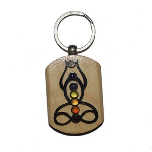 Chakra ไม้ Key แหวนคริลิคพระพุทธรูป - Product Image 1