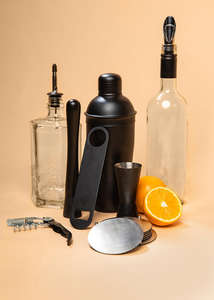 ชุดบาร์สแตนเลสที่ทันสมัยพร้อมกล่องหนังเครื่องเขย่าค็อกเทลสำหรับงานเลี้ยงอุปกรณ์เสริมบาร์ล่าสุด - Product Image 3