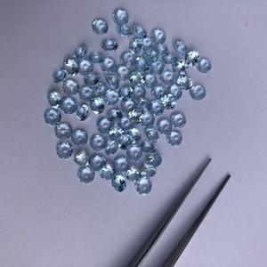 Piedra de Topacio azul cielo Natural de 3,5mm, piedra preciosa suelta redonda facetada, precio al por mayor del fabricante, tienda, distribuidor en línea, proveedor - Product Image 3