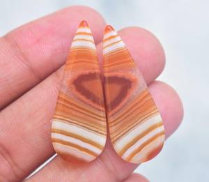 ที่น่าตื่นตาตื่นใจสีส้มบอตสวานาอาเกตจับคู่คู่สีแดง Carnelian อาเกตจับคู่สำหรับต่างหูขายส่งอาเกตต่างหูคู่ - Product Image 2