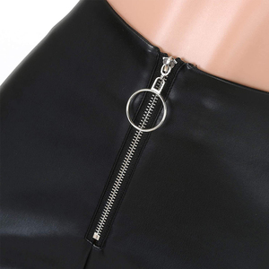 Pantalones Casuales Ajustados de Cintura Media al por Mayor, Personalizados en Cuero PU de Color Puro para Invierno, Estilo de Frente Plano - Product Image 2
