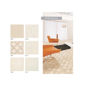 Cerámica color crema palo de madera diseño cuadrado superficie brillante baldosas 40x40cm - Product Image 1