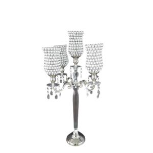 Candelabro Decorativo para el Hogar, el Más Vendido, Chapado en Oro y Plata, Candelabro de 5 Brazos, Candelabro Votivo Pulido Brillante - Product Image 2