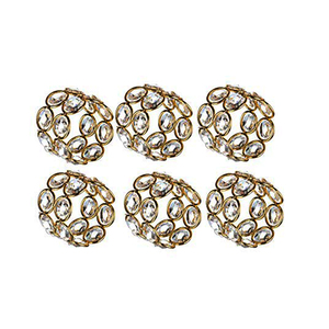 Ensemble de 6 bagues de serviettes en perles, perles rondes, livraison gratuite - Product Image 1