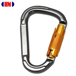 Mosquetón de aluminio con cierre giratorio de 25 kN para deportes al aire libre y escalada en roca con certificación CE UIAA - Product Image 3
