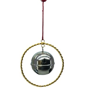 Cloche en nickel or de haute qualité, 1 pièce, décoration d'intérieur, cloche en métal suspendue de noël, boule de noël, meilleures ventes - Product Image 3