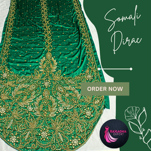 Vestido Dirac somalí de tela de seda para mujer nupcial traje de boda tejido y bordado para niñas - Product Image 4