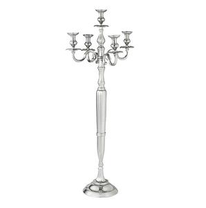 Chandelier intérieur et ornement en argent brossé, artisanat en métal, porte-bougie luxueux, accessoires d'éclairage - Product Image 1