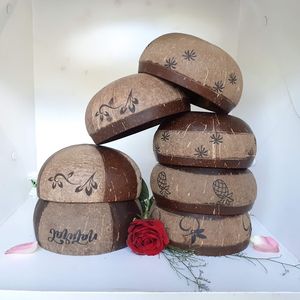 Bol en noix de coco poli rugueux du Vietnam, qualité supérieure, avec logo personnalisé gravé au laser, vente en gros, bon marché - Product Image 5