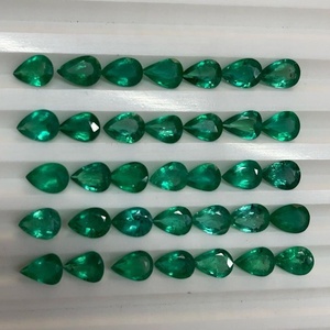 Fine Quality Zambian Emerald Natural Untreated Calibrated Pear Shape <b>7</b>/5mm Jewelry Production Natural Gemstone Material - Product Image 2