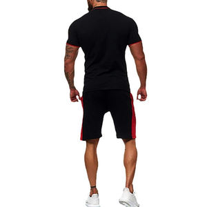 Conjuntos informales de verano para hombre superventas, polos de secado rápido, pantalones cortos de punto bordados a la venta - Product Image 5