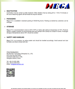 Mega-enzima textil Neutral líquida de alta concentración, 211L, para Biopolishing cellulasa - Product Image 4