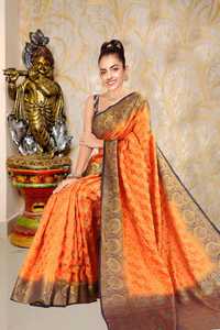 Party <b>Put</b> on Fashion Dressmaker Embroidered Silk Flower Layout Indian Women <b>Put</b> on Saree with Shirt Piece Wholesale Apparelgarment - Product Image 4