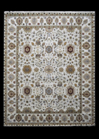Dalles de tapis d'intérieur/extérieur faites à la main, motif abstrait moderne, 120 nœuds, laine semi-peignée/soie, résistantes aux taches, réversibles