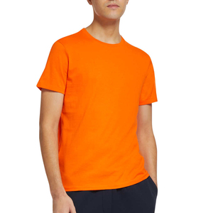 เสื้อยืดคอกลมสีส้มแบบเรียบง่ายสำหรับผู้ชาย OEM - Product Image 2