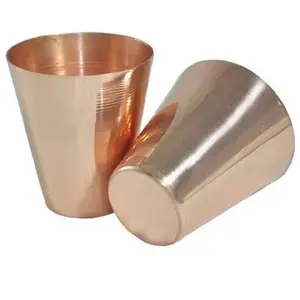 Wholesale Pure Plain Copper shot glass 50ml ( 2oz ) Solid Copper Cups for Beer, Whiskey, Vodka gift ideas