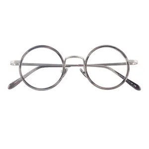 Fashion Vintage Retro Round Metal Legs Optical Acetate Eyeglasses Eye Glasses