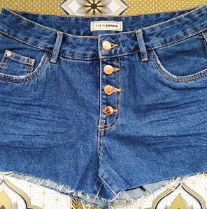 Shorts en jean décontractés en coton pour femmes, boutonnés, sexy, de marque haut de gamme, lot de stock du Bangladesh - Product Image 1