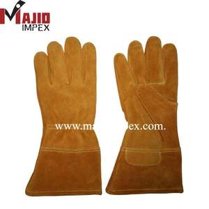 Mitaines de soudage certifiées EN420 de haute qualité en cuir de vachette, anti-coupure, anti-statique, antidérapantes, 14 pouces, meilleur prix - Product Image 2