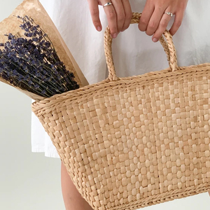 Bolso de mano de jacinto de agua, bolsa de mano de mimbre, paja, venta al por mayor, 2021 - Product Image 2