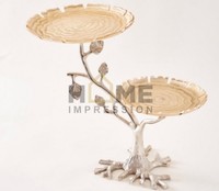 HOME IMPRESSION HI-2032 Soporte para Pastel de Aluminio de 3 Niveles, Ecológico, Dorado Brillante, Color y Forma Personalizables, Multifuncional, Decoración DIY