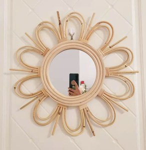 50cm Rattan <b>Mirror</b> Wall <b>Hanging</b> Rattan <b>Mirror</b> Framed Wall <b>Mirror</b> - Product Image 1