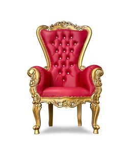Midcentury Style Red Fabric Tufted Back Ball Chair with <b>Gold</b> Frame and Ornate Carving for Living Room & Bedroom - Product Image 2