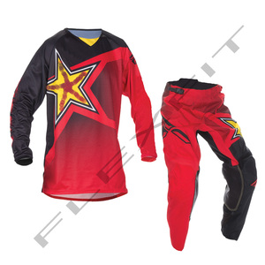 ชุดแข่งรถมอเตอร์ครอสคุณภาพสูง ทนลม เสื้อแจ็คเก็ตมอเตอร์ไซค์พร้อมอุปกรณ์ป้องกัน ผลิตจากโพลีเอสเตอร์ แห้งเร็ว - Product Image 1