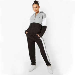 Survêtement deux couleurs en coton pour femmes, personnalisé, nouvelle collection automne, survêtement respirant - Product Image 1