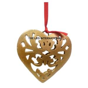 Adorno Navideño Colgante de Aluminio con Diseño Fabuloso en Forma de Corazón, Chapado en Oro, Estilo Moderno - Product Image 2