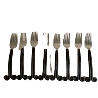 Ensemble de couverts en acier inoxydable Royal Rainbow Black Mirror Two Side Spiral, fourchettes en acier inoxydable