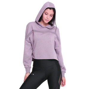 Haut court à capuche à manches longues pour femmes grande taille polaire polyester respirant technique lavée pour l'hiver sweats à capuche - Product Image 3