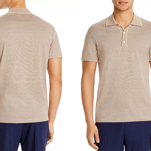 เสื้อโปโลสีพีชอ่อนแบบ OEM สั่งทำพิเศษสำหรับผู้ชาย/เด็กชาย ผ้าฝ้าย 100% คุณภาพสูง ผ้าปิเก้ รุ่นใหม่ล่าสุด - Product Image 2