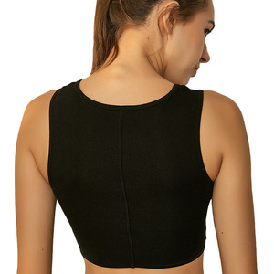 เสื้อชั้นในกีฬาผู้หญิงคุณภาพดี สีเขียวอมฟ้า แบบ Racerback รองรับทรงได้ดี ยืดได้สี่ทิศทาง แต่งลูกไม้ ด้านหน้าแบบ V-Neck ทรงครอปท็อป ผลิตจากผ้าสแปนเด็กซ์/โพลีเอสเตอร์ - Product Image 6