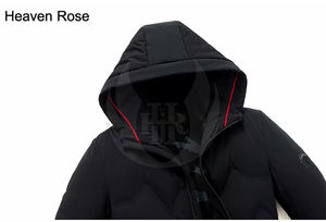 Parka acolchada personalizada para hombre, chaqueta cálida de invierno con capucha a prueba de viento para exteriores, abrigo informal grueso aislado al por mayor - Product Image 5