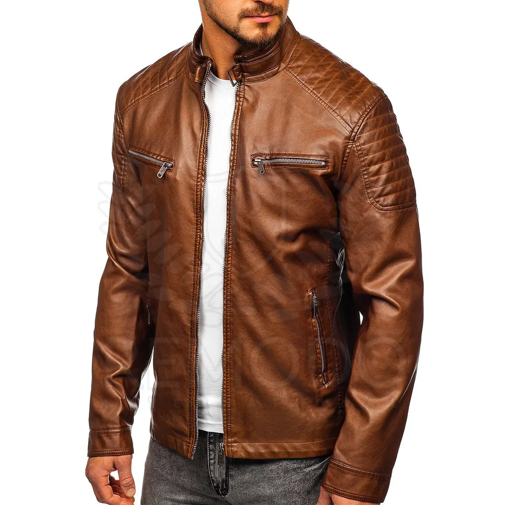 Fashion Men black Lamb Leather Jacket/men leather jackets/Pakistan Leather Jackets For Men