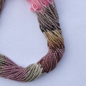 ลูกปัดพลอย Tundra แบบเหลี่ยมเพชรพลอยธรรมชาติขนาด2มม. 4มม. สีเหลืองส้มน้ำตาลเขียว - Product Image 4