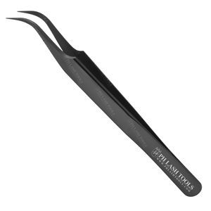 Black Strong Curved Classic Tweezer for Eyelash Extensions Private Label, Heavy Duty Stainless Steel Eyelash Extension Tweezer - Product Image 2