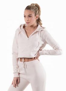 Survêtement Sexy à manches longues pour femme, ensemble de jogging, survêtement rose avec fermeture éclair, logo personnalisé, - Product Image 3