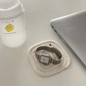 Set of 6 Natural Rattan Teacup Coasters in <b>Blue</b> Trending Design for Kitchenware Tabletop Use - Product Image 6