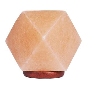 Lámpara de sal rosa del Himalaya con forma de diamante, diseños de flores y animales tallados, artesanías naturales para el hogar, estilos de amor Feng Shui para el hogar - Product Image 1