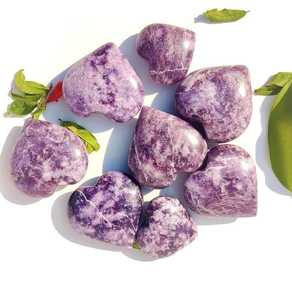 Meilleure qualité naturel lépidolite coeur gonflé pierre de cristal polie et amour de guérison coeur gonflé pour la décoration de la maison - Product Image 1