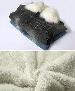 Áo Khoác Denim Cổ Lông Giả Cho Nam, Áo Khoác Sherpa Lông Cừu Lót Dày Ấm Áp Cổ Điển Ngoại Cỡ - Product Image 6