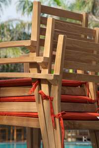 เก้าอี้พักผ่อนไม้ดีไซน์ทันสมัยขายดี พร้อมขาไม้ พับได้และเป่าลมได้ วางซ้อนกันได้ ผลิตจากอินโดนีเซีย - Product Image 4