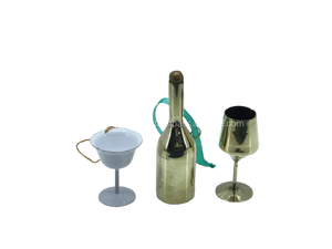 HIGH QUALITY MINIATURE <b>SMALL</b> <b>CHRISTMAS</b> <b>TREE</b> DECORATION METAL <b>CHRISTMAS</b> WHITE GOBLET HANGING ORNAMENT - Product Image 6