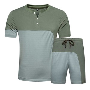 Survêtement d'été à manches courtes avec capuche et fermeture éclair, logo personnalisé, jogging en polyester/coton - Product Image 6